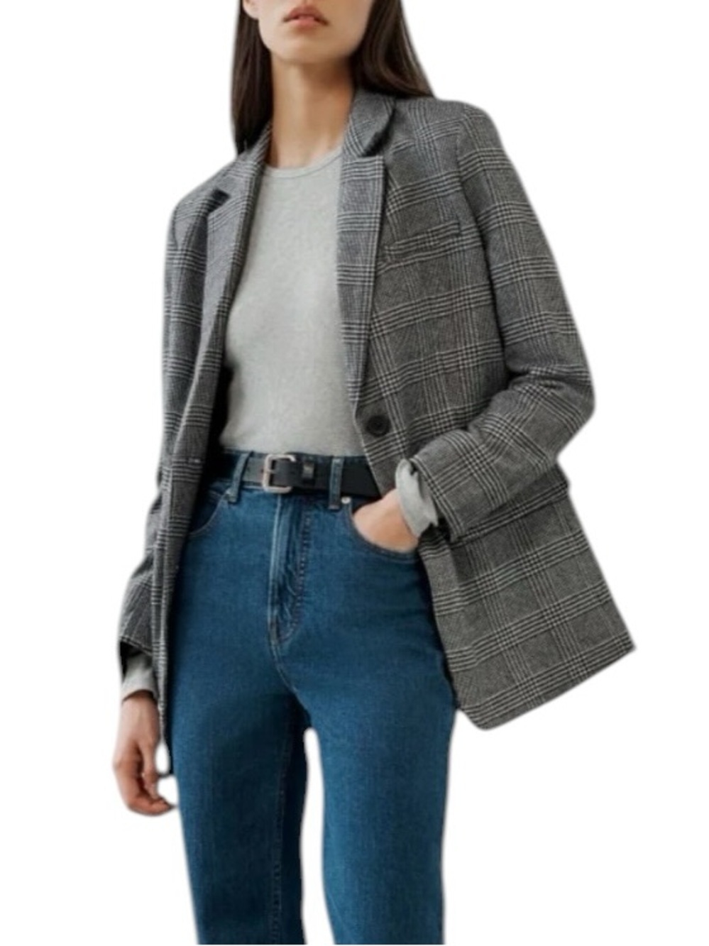 Everlane Oversized Wool Blazer 00 Black/White